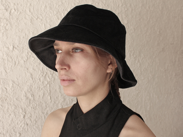 black velvet bucket hat